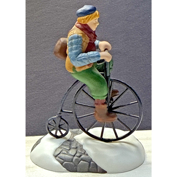 Vintage Dept 56 New England Village Series Pennyfarthing Pedaling No Box - Picture 1 of 9